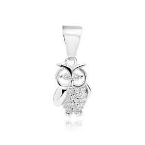 Pandantiv argint bufnita cu pietre DiAmanti Z1941CR_W-DIA